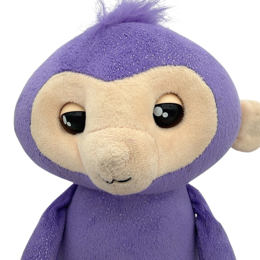 WowWee Fingerlings HUGS Kiki Purple Glitter Plush Monkey 19" Tested Working